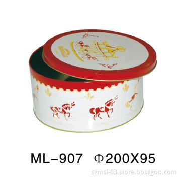 round shaped tin box, cookie box, gift box